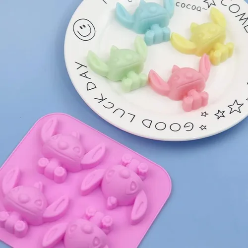 Miniatura 5 de INKU - Molde de silicona de 4 cavidades para bricolaje, moldes de fondant, dulces, chocolate, bandeja para tartas, chocolates 3D, dulces duros
