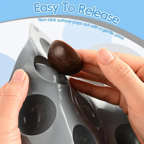 Miniatura 6 de Molde de silicona semiesfera para trufas de chocolate, caramelos, juego de 2 Soft Easy to Demold,30 Cavities for Ice Cubes, Jelly, Jello, Cake