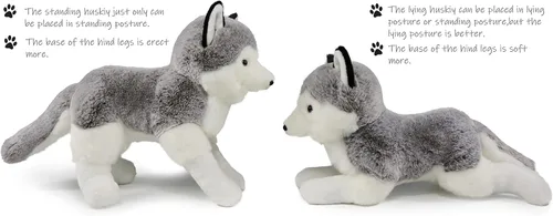 Miniatura 3 de Ice King Bear 2 piezas de peluche de Huskies siberianos de pie y acostado
