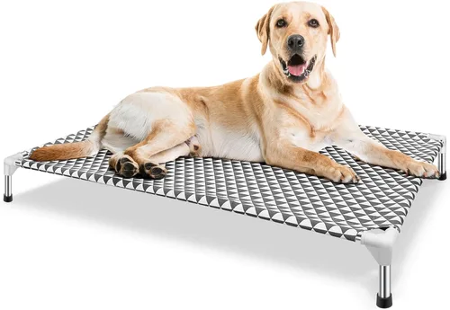 Miniatura 17 de Kuntrust Cama Elevada para Perros de Exterior Actualizada Catre para Mascotas Elevado Cama Refrescante para Cachorros Cama Elevada para Perros