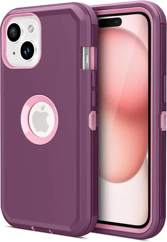 Miniatura 9 de Jiunai Funda para iPhone 14 Plus a Prueba de Golpes Antipolvo Protección de Servicio Pesado Protectora Antiarañazos de Doble Capa Resistente Rugosa