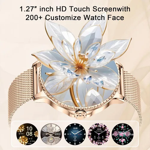 Miniatura 2 de Efolen Relojes inteligentes para mujer, responder/hacer llamadas, reloj inteligente de 1.27 pulgadas para monitor de frecuencia cardíaca, monitor