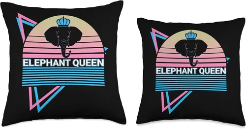 Miniatura 3 de Elephant Lover Gifts Elephant Queen - Almohada retro, 16 x 16 pulgadas, multicolor