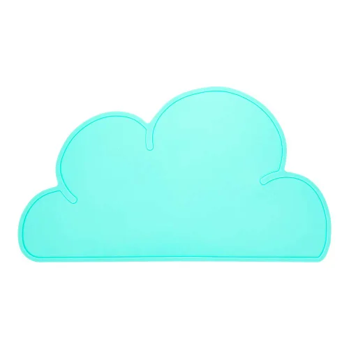 Miniatura 2 de Restaurantware Mantel individual de silicona con forma de nube para alimentos, color verde azulado, antideslizante, fácil de limpiar, protección