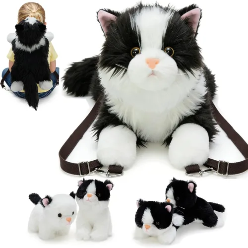 Miniatura 11 de Tezituor Juego de 5 Animales de Peluche de Cordero, Peluche Grande de Oveja Mamá de 20 Pulgadas con 4 Lindos Bebés Cordero, Almohada de Felpa