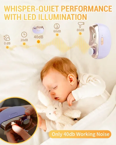 Miniatura 3 de Cortaúñas eléctrico, 2026 nuevo 3 en 1 automático con pulido, recortador de uñas automático con luz LED, 2 velocidades, recargable por USB