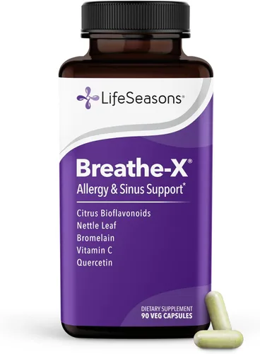 Breathe-X - Suplemento para Alivio de Alergia y Senos - Apoya los Senos y el Malestar Nasal - Sin Somnolencia y de Acción Rápida - Quercetina,