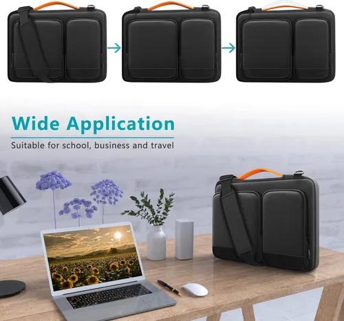 Miniatura 6 de Alfheim Funda para laptop de 14 a 14.2 pulgadas, protección de 360°, impermeable, a prueba de golpes, ligera, para MacBook Air 15, compatible