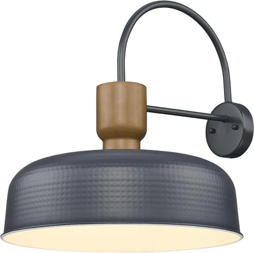 Miniatura 9 de Darkaway Lámparas de pared modernas de granero, apliques con pantalla de metal martillado, iluminación azul para luces de porche de patio