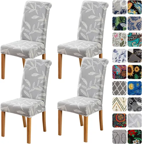 Miniatura 32 de HZDHCLH Juego de 6 fundas grises para sillas Parsons de elastano para comedor, fundas elásticas de elastano para sillas Parsons, fundas de asiento