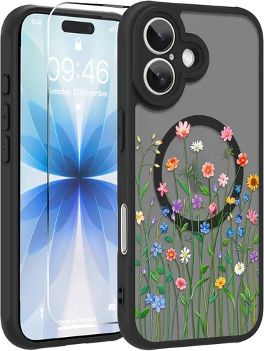 Miniatura 25 de OOK Funda magnética para iPhone 11 [compatible con MagSafe] Funda delgada mate translúcida negra para iPhone 11, funda protectora de lente de Negro
