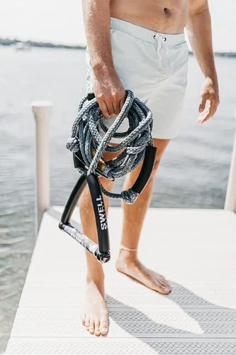 Miniatura 6 de Cuerda de Wakesurf Pro - 24' 3 Sección 3/4" Línea Gris