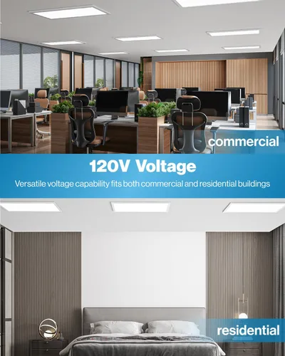 Miniatura 7 de Sunco - Paquete de 12 luces LED de panel plano de 1x2, CCT doble seleccionable 3500K/4000K/5000K y potencia seleccionable 16W/18W/20W, 2000 LM