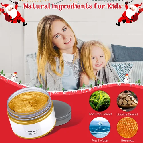 Miniatura 3 de Cera temporal de color dorado para el cabello, color rubio para hombres y mujeres, cera de tinte para el cabello, arcilla lavable para niñas de 4