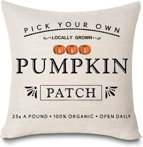 Miniatura 10 de Fundas de almohada con parche de calabaza otoñal, funda de almohada de cosecha de otoño, 12 x 20 pulgadas, casa de campo