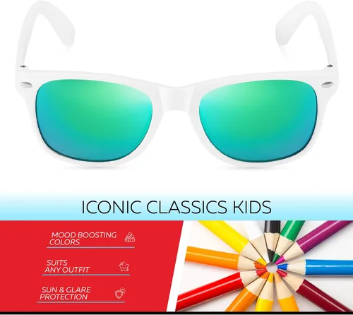 Miniatura 53 de Retro Rewind Lentes de sol para niños y niñas de 3 a 12 años, inastillables, UV400, lentes de sol para niños pequeños