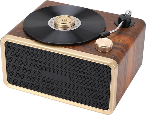 Dpofirs Retro Speaker Superior Vintage Sound Portable Outdoor Warm Yellow Light Wooden Home