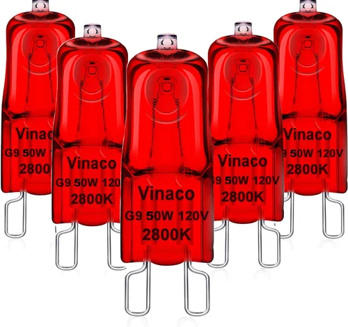 Miniatura 9 de Vinaco Bombilla G9, paquete de 10 bombillas halógenas G9 esmeriladas de 40 W, alto brillo JCD G9 120 V 40 W, G9 regulable blanco cálido 2800 K