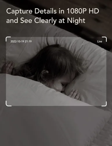 Miniatura 4 de Nooie Monitor de bebé con detección de llanto, cámara y audio, visión nocturna 1080P, detección de movimiento y sonido, cámara de seguridad WiFi