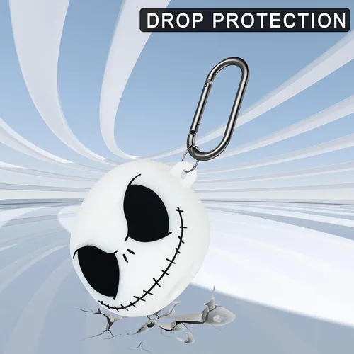 Miniatura 3 de Bonita funda de calavera para AirPods Pro de 2ª/1ª generación con correa magnética, kit de bolígrafo limpiador, diseño de animales divertidos