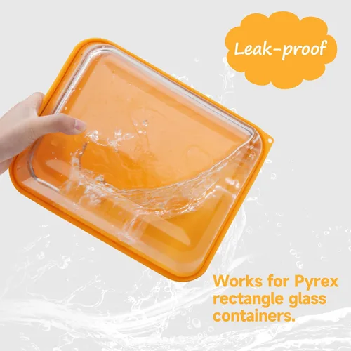 Miniatura 5 de LUVCOSY Tapa rectangular de silicona para almacenamiento de 11 tazas de repuesto para cuencos de vidrio Pyrex 7212-PC, (recipiente no incluido)