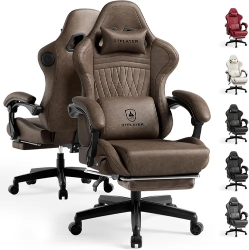 GTPLAYER ACE-PRO Sillas Gaming Musicales – Altavoces Integrados, Soporte de App y Control Bluetooth, Sillas de Juegos de Computadora con Reposapiés