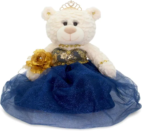 Miniatura 25 de KINNEX COLLECTIONS SINCE 1997 20" Quince Anos Quinceanera Last Doll Osito de peluche con vestido (pieza de centro) ~ ARC16831-4 (azul bebé)