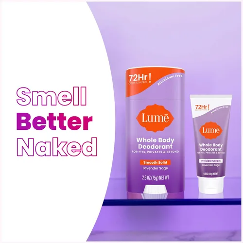 Miniatura 7 de Lume Desodorante para Todo el Cuerpo - Paquete de Mini Crema Invisible + Barra Sólida - Control de Olor por 72 Horas - Sin Aluminio y Sin