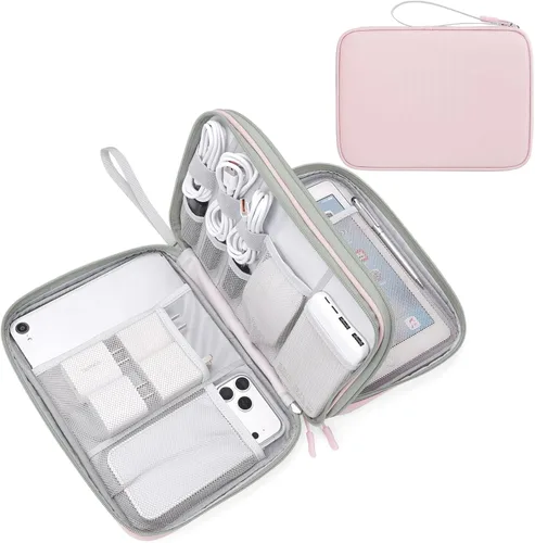 Miniatura 37 de FYY Organizador para accesorios electrónicos, para viajes, para cables, celular y cargadores, estuche portátil, impermeable, doble capa, bolsa