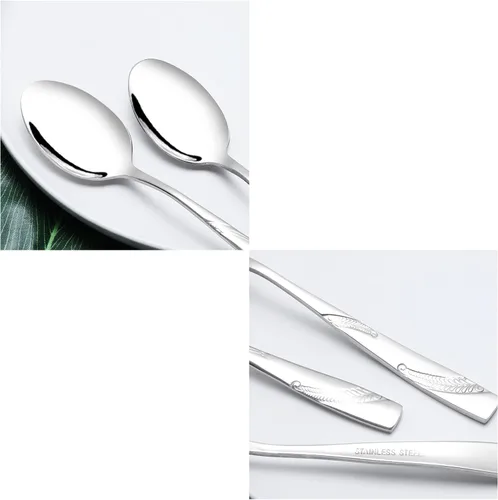 Miniatura 2 de Cuchara de postre de acero inoxidable de 16 piezas, juego de cubiertos de cuchara de postre de 6.02 pulgadas 6.02-Inch, Dessert Spoons, Cutlery
