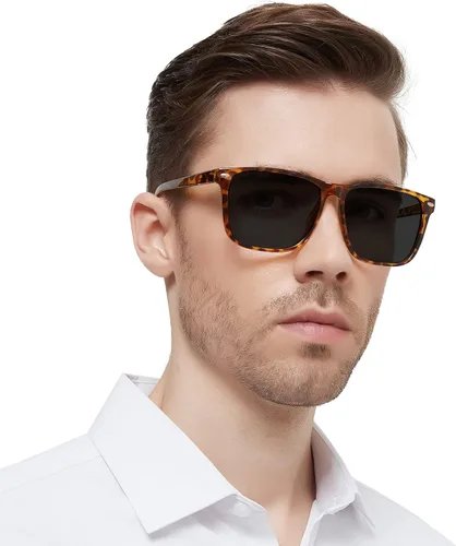 Miniatura 7 de Gafas de sol de lectura para hombre, 1.0, cuadrados, grandes, 100, 125, 150, 175, 200, 225, 250, 275, 300, 350, 400, bisagras de resorte (negro 1.00)