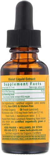 Miniatura 2 de Herb Pharm Gotas de extracto líquido de violeta orgánico certificado, 1 oz