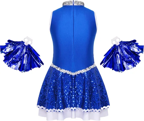 Miniatura 2 de Uniforme de animadora con lentejuelas y purpurina para niñas y niñas