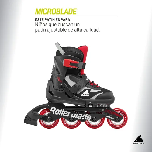 Miniatura 2 de Rollerblade Microblade - Patines en línea ajustables para niños, para jóvenes, rendimiento juvenil