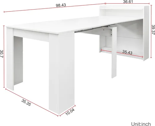 Miniatura 2 de Mesa de comedor extensible moderna con almacenamiento