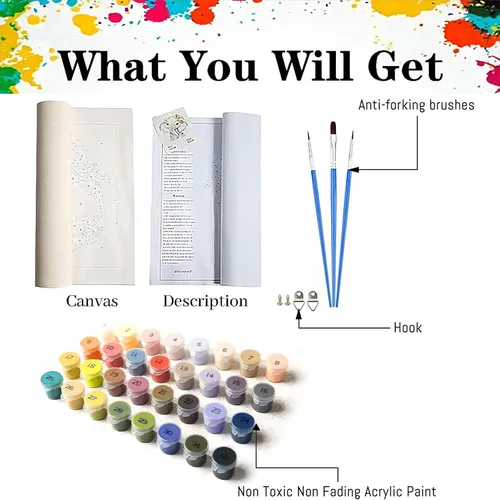 Miniatura 5 de HITO Pintura de flores por números para adultos, pintura por números para adultos principiantes, pintura floral por números para regalo, decoración