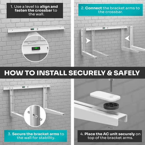 Miniatura 6 de Soporte de pared para minisplit resistente para exteriores de 9000-24000 BTU Soporte de montaje para minisplit a prueba de inclemencias del tiempo