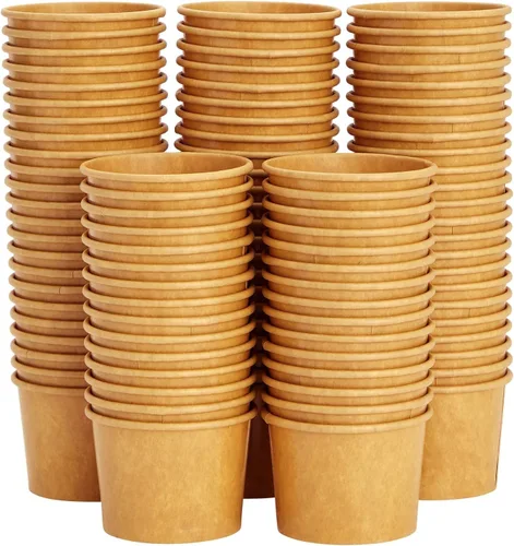 Miniatura 7 de Juvale Vasos de papel desechables para helado, revestimiento resistente a las fugas y tazas de gelato, cuencos de control de porciones de 5 onzas
