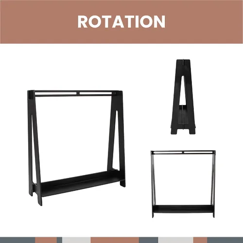 Miniatura 3 de Sweet Home from wood Armario infantil – Perchero de madera con riel colgante y estante de exhibición para niños – Muebles de tocador DIY (negro)