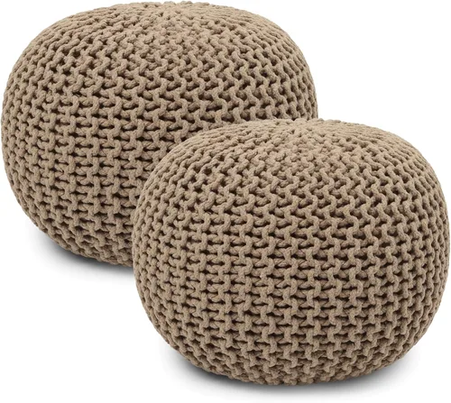 REDEARTH · Puf otomano redondo, tejido a mano, trenzado bohemio, decoración del hogar, puf circular para sala de estar, guardería, dormitorio, sala