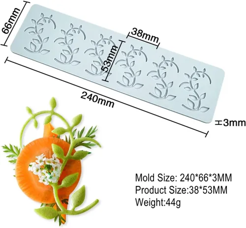 Miniatura 2 de TUKE Tuile Molds - Molde de silicona con hojas curvadas de silicona para dulces, tapete de encaje para decoración de tartas, azúcar, manualidades