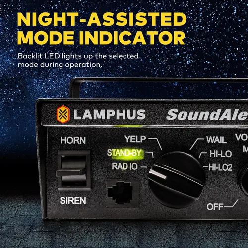 Miniatura 7 de SoundAlert Kit de sistema PA de sirena policial 12V 100W [altavoz delgado de 118-124dB] [2 x 16A interruptor auxiliar] [sirena de aire manos libres]