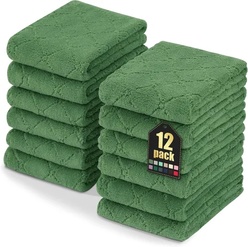 Miniatura 20 de Homaxy - Paquete de 12 trapos de cocina (10 x 10 pulgadas, morado), de terciopelo coral, supersuaves y absorbentes, de secado rápido, paño