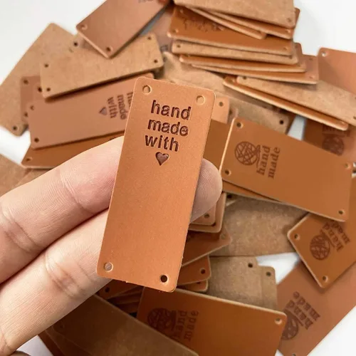 Miniatura 3 de Juland Etiqueta de piel sintética hecha a mano, adorno de etiqueta en relieve, accesorios de bricolaje para jeans, bolsas, zapatos, sombrero, 60