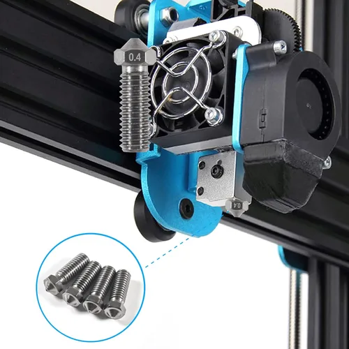 Miniatura 7 de Boquilla de volcán de acero endurecido 0.008 in 0.016 in 0.024 in 0.031 in Impresora 3D Boquilla de volcán M6 V6 Hotend Cabeza impresa para J-Head