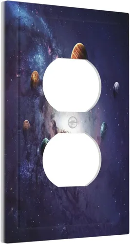 Miniatura 94 de Cubierta de Interruptor de Luz de 1 Gang de Mujer Africana, Placa de Pared Individual Basculante, Receptáculo de Cebras y Elefantes GFCI, Niña Mujer