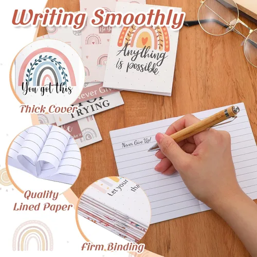 Miniatura 3 de Colarr 50 mini diarios inspiradores a granel, pequeños blocs de notas inspiradores de arco iris, cuadernos de bolsillo motivacionales, regalos