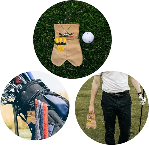 Miniatura 7 de Endysis Golf Ball Funny Bag, Golf Ball Storage Pouch, Funny Print Golf Accessories Bag with Golf Tee Holder, Keychain, 6 Balls Capacity, Gift for