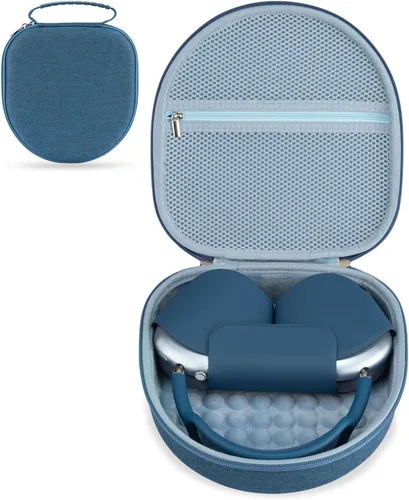 Miniatura 17 de Funda para auriculares Apple Airpods Max, estuche duro portátil de viaje para auriculares, bolsa con malla y cremallera para cargador y accesorios