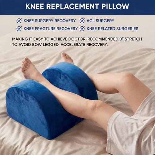 Miniatura 2 de Almohada de recuperación de cirugía de rodilla para reemplazo de rodilla – Cuña de alineación de piernas abductor de cadera, espuma viscoelástica